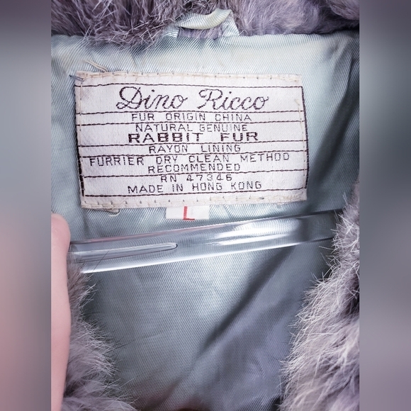 Vintage Dino Ricco Rabbit Fur Full Zip Jacket - Picture 8 of 8